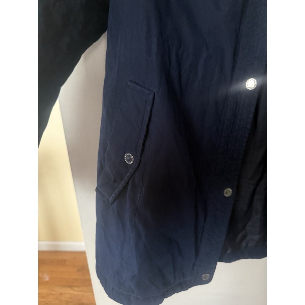 Nautica Microfiber Zip Parka Anorak Jacket with Fleece Trim X Large Navy Unisex - Picture 4 of 10